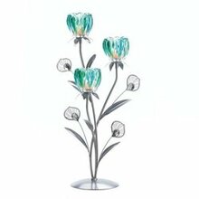 Triple Peacock Bloom Candleholder