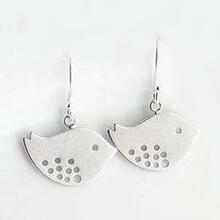 Sterling Silver Spring Has Sprung Bird Necklace In 22" Long W/ Free Bonus Earrings