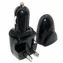 Dual Charger 2 In 1 Car And Wall Charger With Usb Port - Color: Black