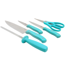 Oster Evansville 5 Piece Stainless Steel Cutlery Set With Turquoise Handles