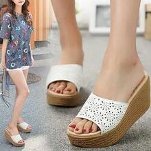 Zinnia Wedges Flowers On Your Feet By Seasons -size: Size 7, Color: Formal Black K290-12234738040867