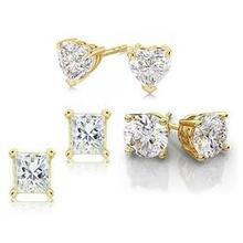Italia Simple, Elegant And Rare 925 Sterling Silver Earrings Set Of 3 Pairs - Style: 3 Pairs In 14k K290-1248261732