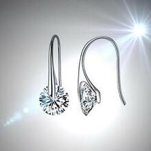 Boutique Diamonds - Charming Swarovski Drop Earrings - Style: 925 Silver - Rhodium