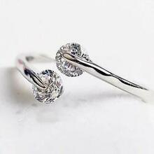Match Made In Heaven Rings In Rose Gold And Pink Diamond Crystals - Style: Clear Stones - Silver 925