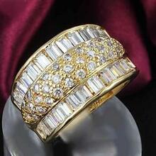Regal Baguette And Cz Statement Band Ring -color: Gold Plated, Size: Ring Size - 6