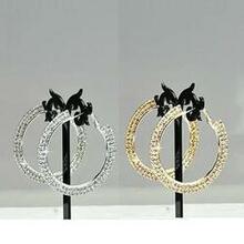 Eternity Ever Glow - Double Shine Hoop Earrings Crystal - Color: Gold Polished