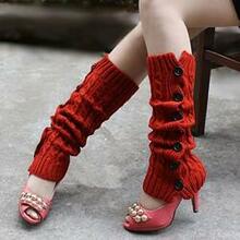 Fancy Feet - Button Up Your Boot Socks - Color: Red
