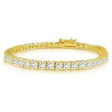 Brilliant Bracelet - A 14kt Gold Plated Brilliant Cut And Shine Diamond Cz Tennis Bracelet -color: