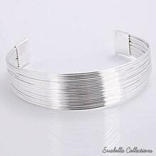 Simplicity Silver Cuff Italian Design Bracelets Design By Evabella Collections - Color: Silver