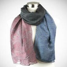 Pretty In Persia - The Paisley Scarves - Color: Burgundy/navy/pewter