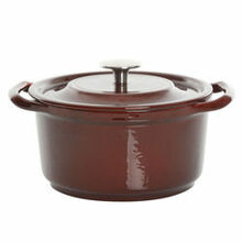 Kenmore Elite Oak Park 3 Quart Enameled Cast Iron Casserole With Lid And Glass Steamer In Brown.