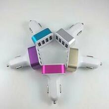 Quad Ports Usb Car Adapter And Charger - Color: Silver
