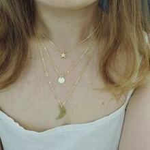 Heavenly Moon Sun Star Necklace - Style: 18kt Gold Plated