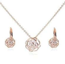 Rose Is A Rose Pendant And Chain 18kt Rose With 2ct Cz Bonus Free Earrings In White Yellow And Rose K290-13534231986211