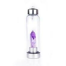 Pure Essence Natural Stone Infused Water In Glass Bottle - Crystal Colors: Amethyst Purple K290-13958331793443