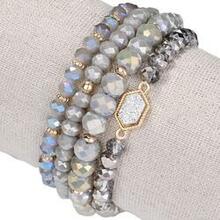 Arm Candy Natural Stone And Glass Crystal Bracelets -size: Default Title, Color: Lovely Lavender K290-14212341268515