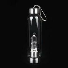 Pure Essence Natural Stone Infused Water In Glass Bottle - Crystal Colors: Clear Quartz K290-14384163192867