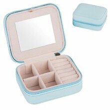 Cool Jewels A Palm Sized Compact Jewelry Box - Color: Light Blue K290-14702428782627