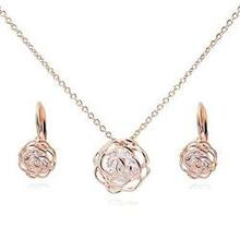 Rose Is A Rose Pendant And Chain 18kt Rose With 2ct Cz Bonus Free Earrings In White Yellow And Rose F369-1477130911779