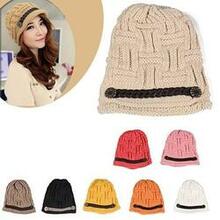 Be My Beanie Soft Wool Beanie Cap With Vegan Leather Trim - Color: Coffee Beanie
