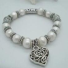 Charming Heart Pearl And Silver Bracelet K290-16691524037