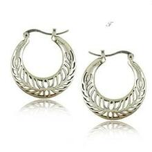 Silver Tribal Look Filigree Hoop Earrings For World Traveller - Style: Design-e K290-19500762181