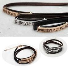 Follow Your Arrow Genuine Leather Bracelet In Yellow And White Gold Plating - Style: Gold K290-20085403973