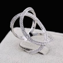 Xoxo Diamond Crystal Rings In Rose Gold And Silver Tones - Style: Silver K290-20290967301