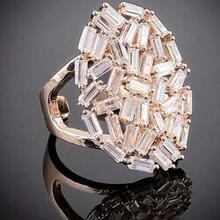 Confetti Cocktail Rings Baguettes On Rose Gold And Silver Plated -ring Style: Silver, Ring Size: 8
