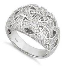 Commitment Ring Woven Style Czs On Platinum Plating - Ring Size: 7 K290-25233333520