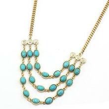 Beauteous Turquoise Necklace With 3 Strands K290-25260134224