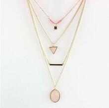 Oliva 4 Layered Necklace In Rose Quartz And Turquoise Stone - Style: Rose