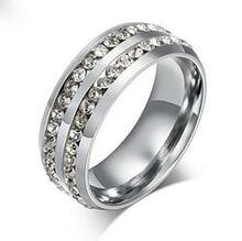 I Trust You Ring Double Row Channel Set Cz Stones In Titanium Steel -ring Size: 6, Ring Color: Bron K290-29840557072