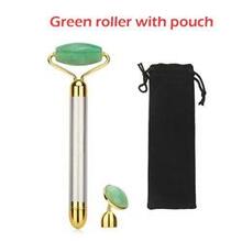 Vibra Beauty Vibrating Gemstone Roller And Magical Skin Care Massager - Color: Green Jade K290-31323232272470