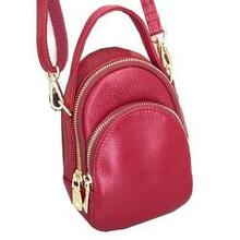 Double Duty Genuine Leather Crossbody Bag - Color: Red Apple K290-31497049604182