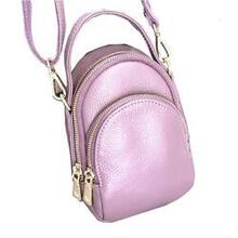 Double Duty Genuine Leather Crossbody Bag - Color: Purple Rose K290-31497049669718