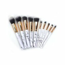 La Canica 10 In 1 Makeup Brush Set With Travel Friendly Container - Color: White Luster K290-31551003918422