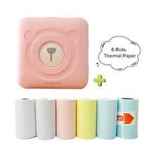 Mini Magic Wireless Photo Printer + 6 Free Thermal Rolls - Color: Pink K290-31638811377750