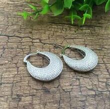 Poetic Pave Hoops Reversible Silver Earrings K290-32227547920