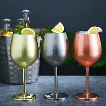 Happiest Hours Cocktail Glasses Let The Party Begin - Color: Silvery Wine Goblet Pair K290-33210188333142