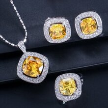 Festive Fashion 4pc Princess Signature Jewelry Set - Color: Golden Sapphire K290-33296441475158
