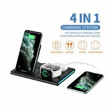 Magnetic Power Tiles 4 In 1 Wireless Charging Station - Color: Black K290-33329736613974