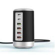 Tower Usb With 6 High Speed Charging Ports - Color: Black Tower K290-33352343421014