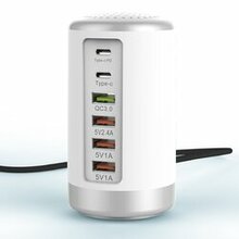 Tower Usb With 6 High Speed Charging Ports - Color: White Tower K290-33352343453782