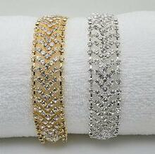 Brocade Bracelet Crystal Chevron Design In Vintage Look - Size: Silver K290-33698849936