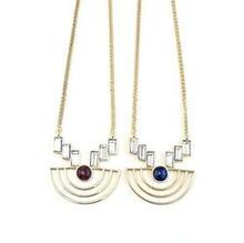 Sailboat Necklace With Natural Gemstones And Crystals - Stone Color: Purple K290-35827895376