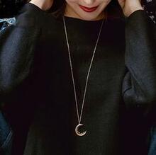 Over The Moon Long Necklace With Crescent Moon Pendant K290-40668522192