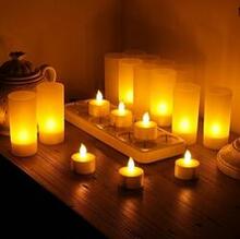Grace Led Candles Set Of 12 Flameless Votives With Holders K290-40888538384