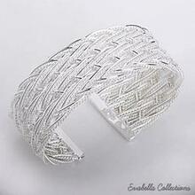 Sleek Silver Cuff Bracelet In Italian Design By Evabella Collections