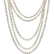 Fresh Water Pearl, 100 Inch Long And Wrap Around Neck Necklace In 7/8 Mm Round Pearls